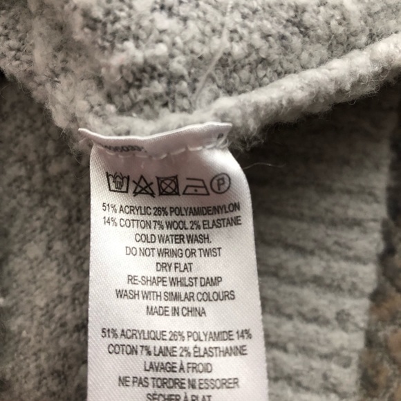 French Connection Fuzzy Grey Cowl Neck Sweater Sm - Picture 6 of 9